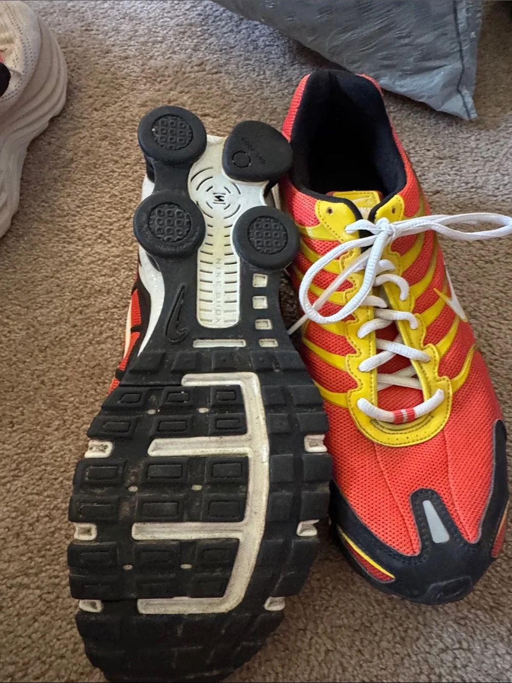 Nike shox men’s  Orange and Yellow Mesh Sneakers running rare Id custom